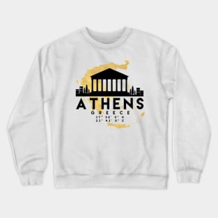 Athens Greece Skyline Map Art Crewneck Sweatshirt